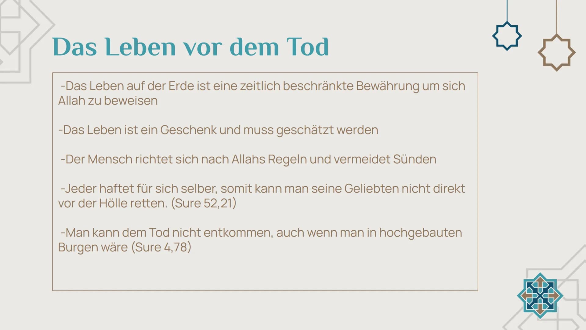 PA
YA
Der
Tod im
Islam
von: Chanel, Matilda,
Finn und Adetayo
YA Inhaltsverzeichnis
3-4 Das Leben
Sünden, Vergebung
und Sinn
8-9 Hölle
Ausse