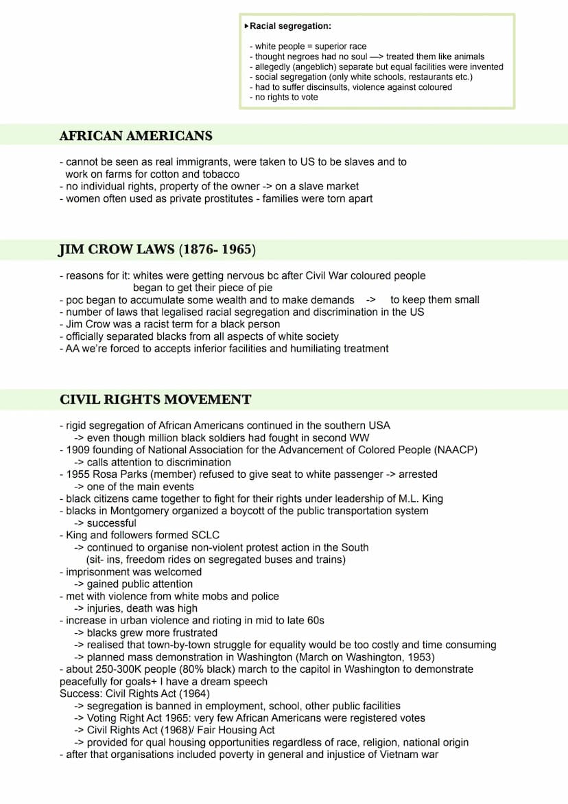 TIMELINE
AFRICAN AMERICANS
1562-
1783-
1807 -
1861 1865 - Civil War
1865-
1876-
1955-1968 -
1960s -
first slave ship arrives in America
Brit