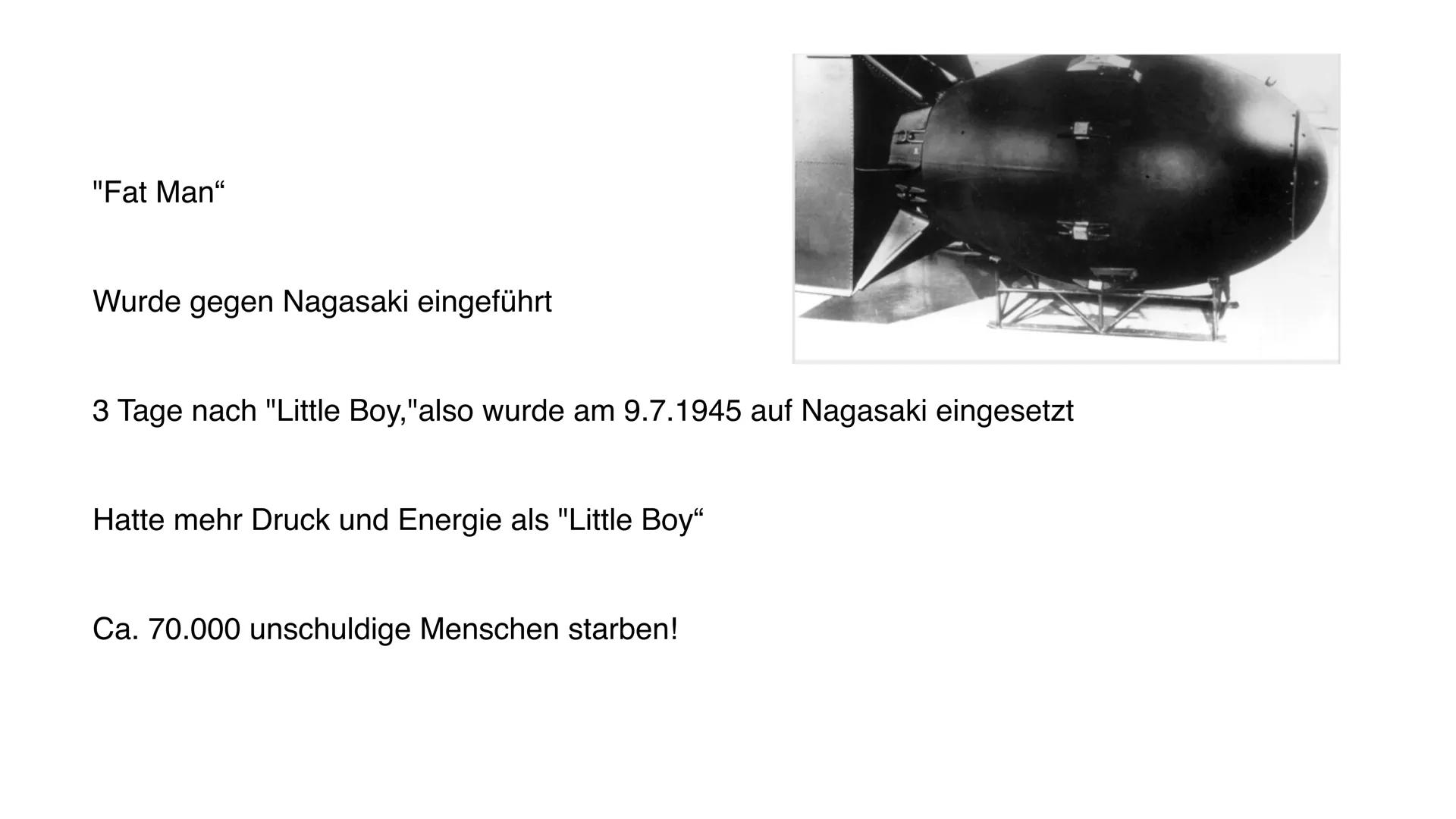 Atombomben Gliederung
• Allgemeine Information über Kernwaffen
●
●
• Entwicklung
• Wirkung einer Atombombe
• Aufbau einer Atombombe
●
• Hiro