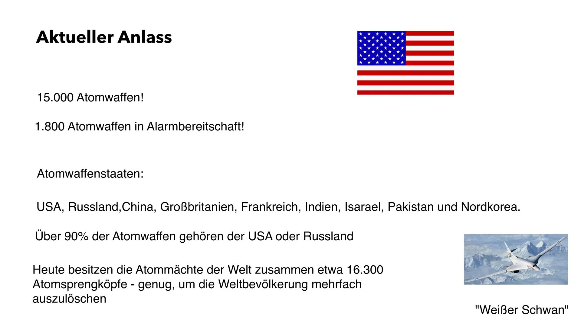 Atombomben Gliederung
• Allgemeine Information über Kernwaffen
●
●
• Entwicklung
• Wirkung einer Atombombe
• Aufbau einer Atombombe
●
• Hiro