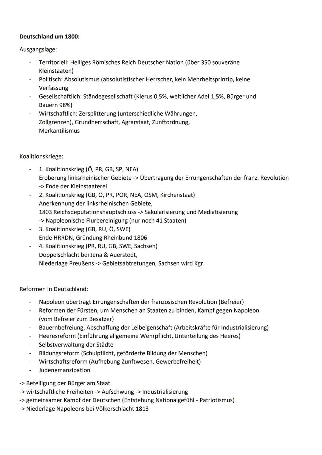 Abiturvorbereitung Geschichte
Gliederung:
Wichtiges
Französische Revolution
Deutschland um 1800
Wiener Kongress
Deutscher Bund
politische St