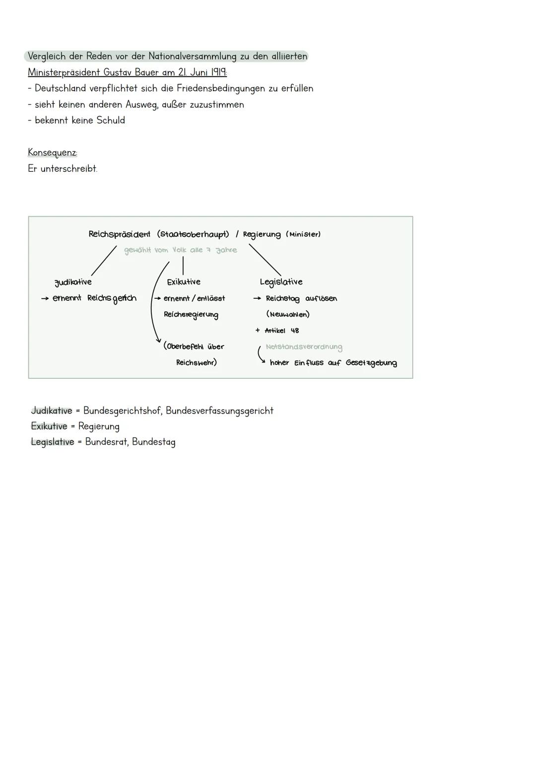 Versailler Vertrag
Wer war am Versailler Vertrag beteiligt?
- Frankreich (wollte dauerhafte Schwächung Deutschlands & hohe Reparationen für 