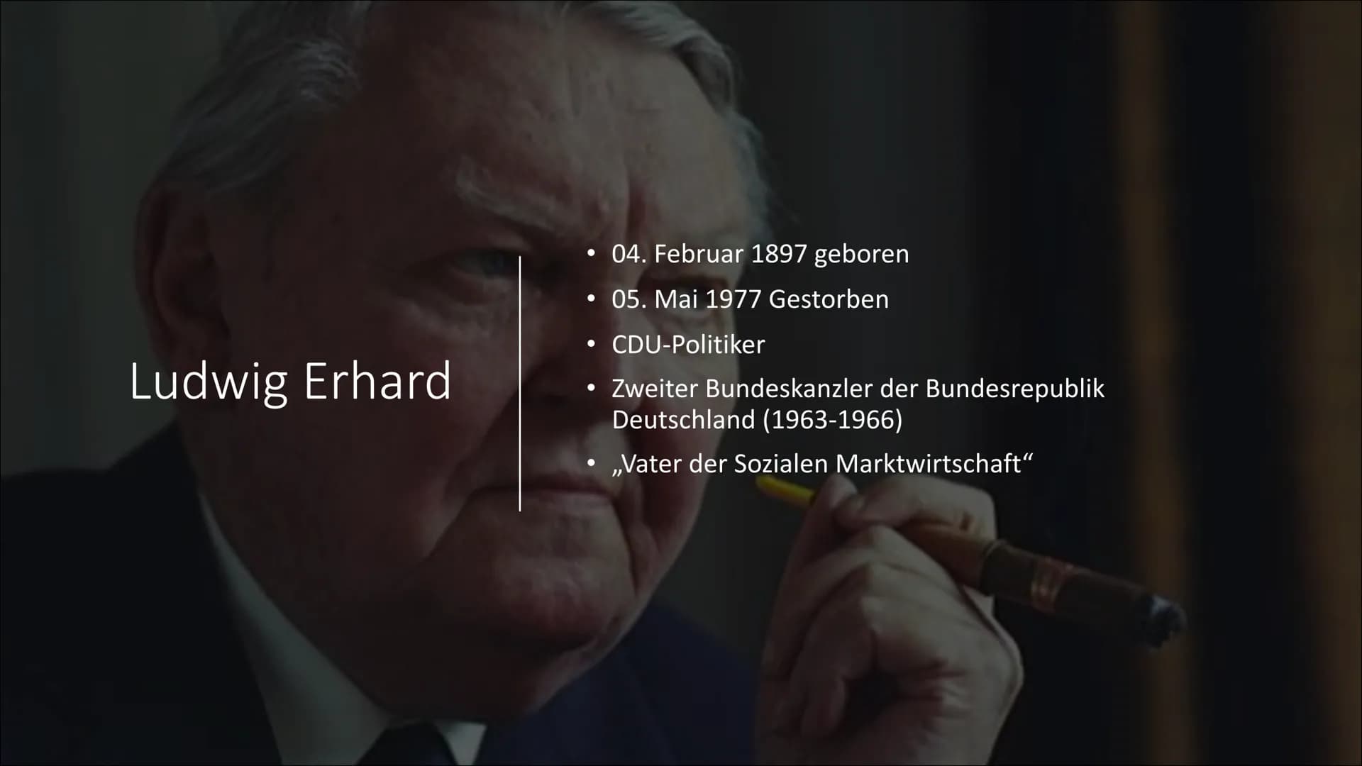 SOZIALE
MARKT
WIRTSCHAFT
Annalena, Hanna, Leon Inhaltsverzeichnis
Definition
Geschichtlicher Hintergrund
Ludwig Erhard
• Alfred Müller-Armac