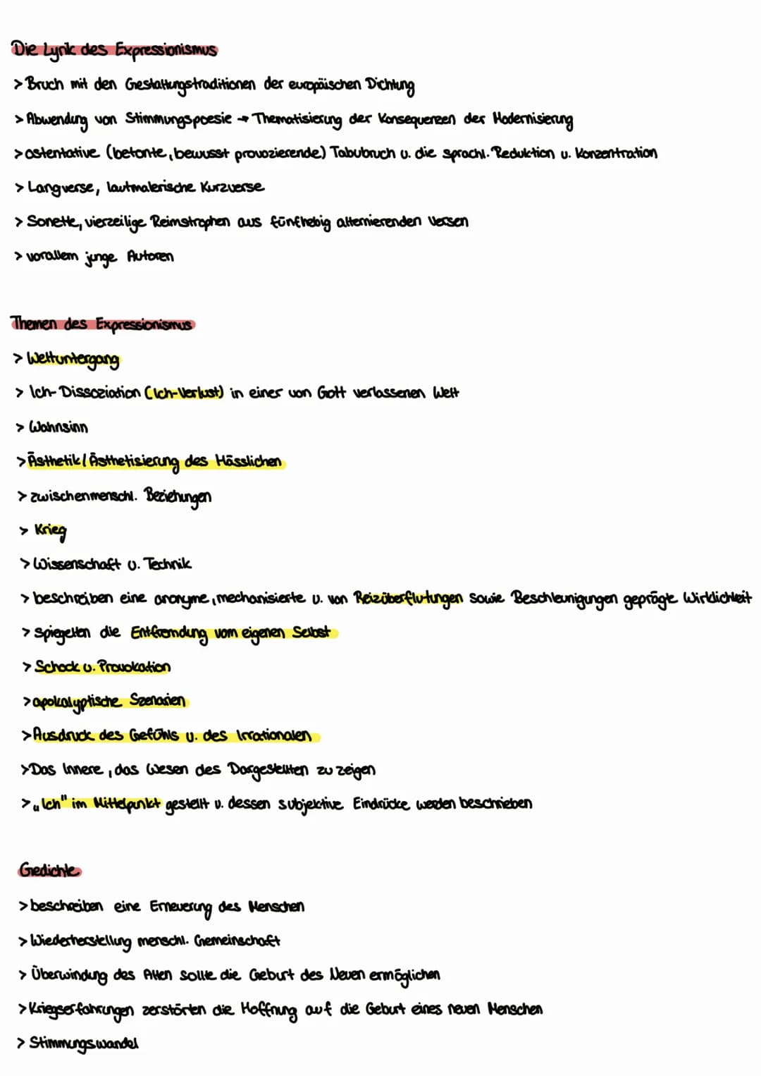 Lyrik des Expressionismus
Epoche und ihre Zeit:
Definition ,,Expressionismus":
Die Bezeichnung „Expressionismus" leitet sich vom lateinische