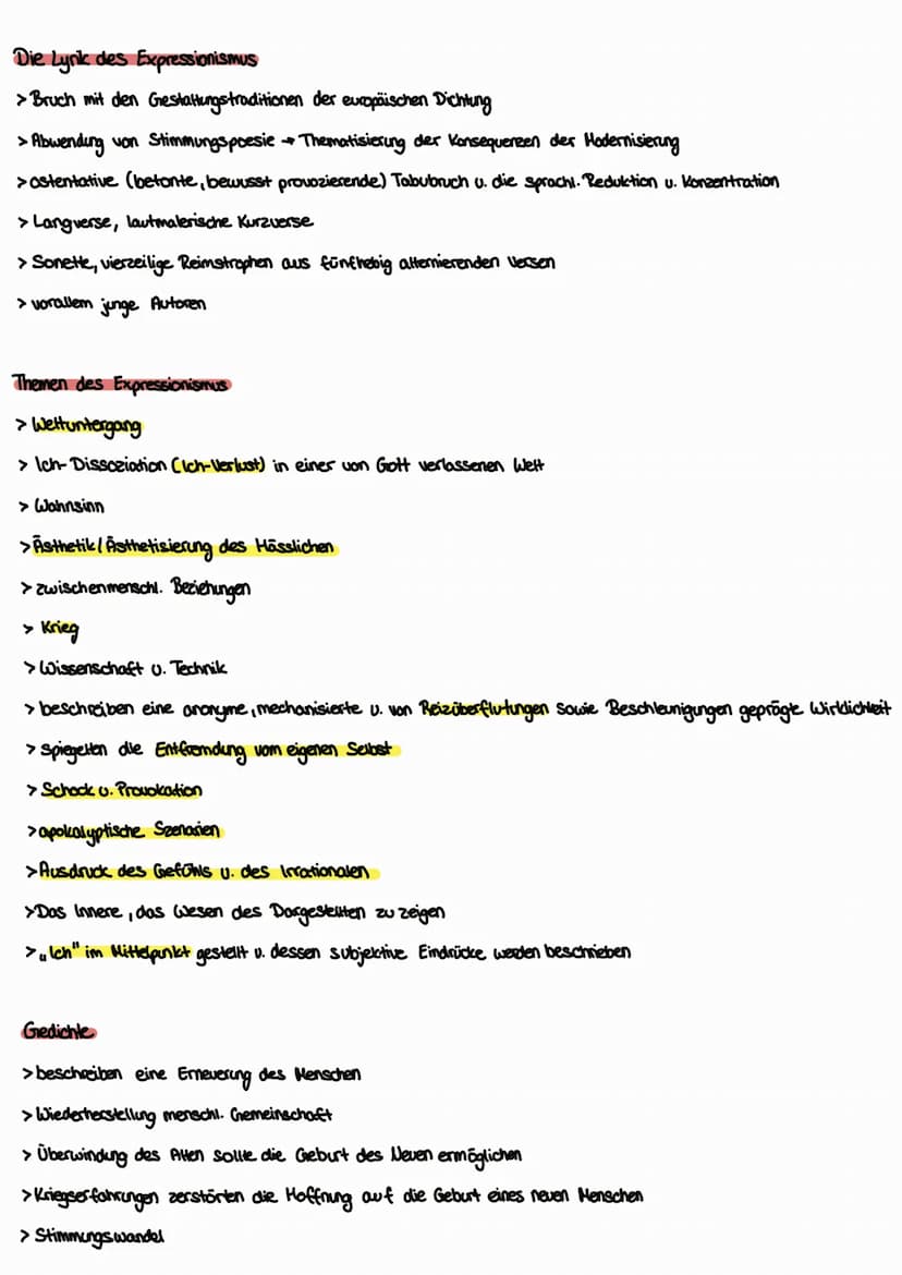 Lyrik des Expressionismus
Epoche und ihre Zeit:
Definition ,,Expressionismus":
Die Bezeichnung „Expressionismus" leitet sich vom lateinische
