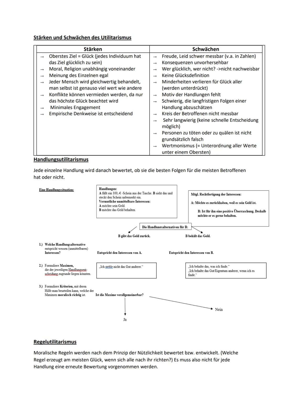 Klassischer Utilitarismus
= Lehre, die im Nützlichen die Grundlage des sittlichen Verhaltens sieht und ideale Werte nur
anerkennt, sofern si