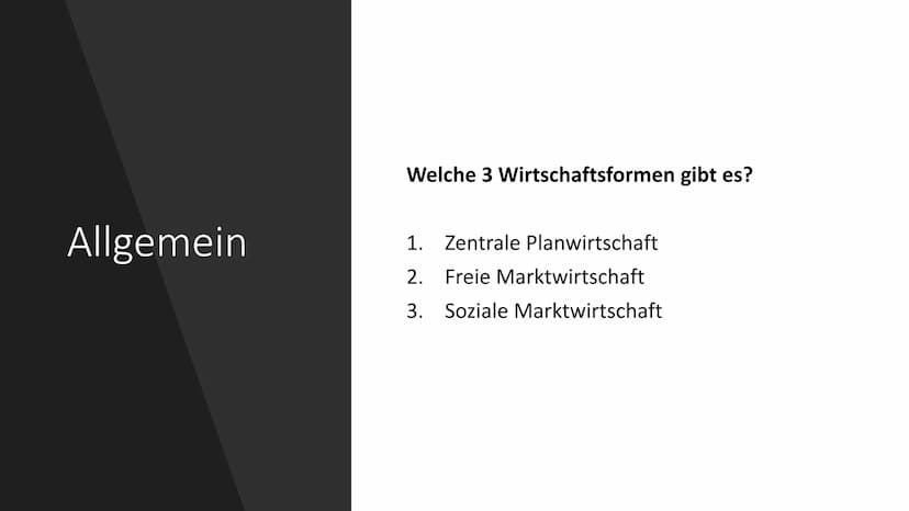 Wirtschaftsformen
1. Zentrale Planwirtschaft
In Planwirtschaft oder auch Zentralverwaltungswirtschaft werden alle ökonomischen Prozesse
zent