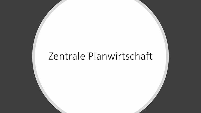 Wirtschaftsformen
1. Zentrale Planwirtschaft
In Planwirtschaft oder auch Zentralverwaltungswirtschaft werden alle ökonomischen Prozesse
zent