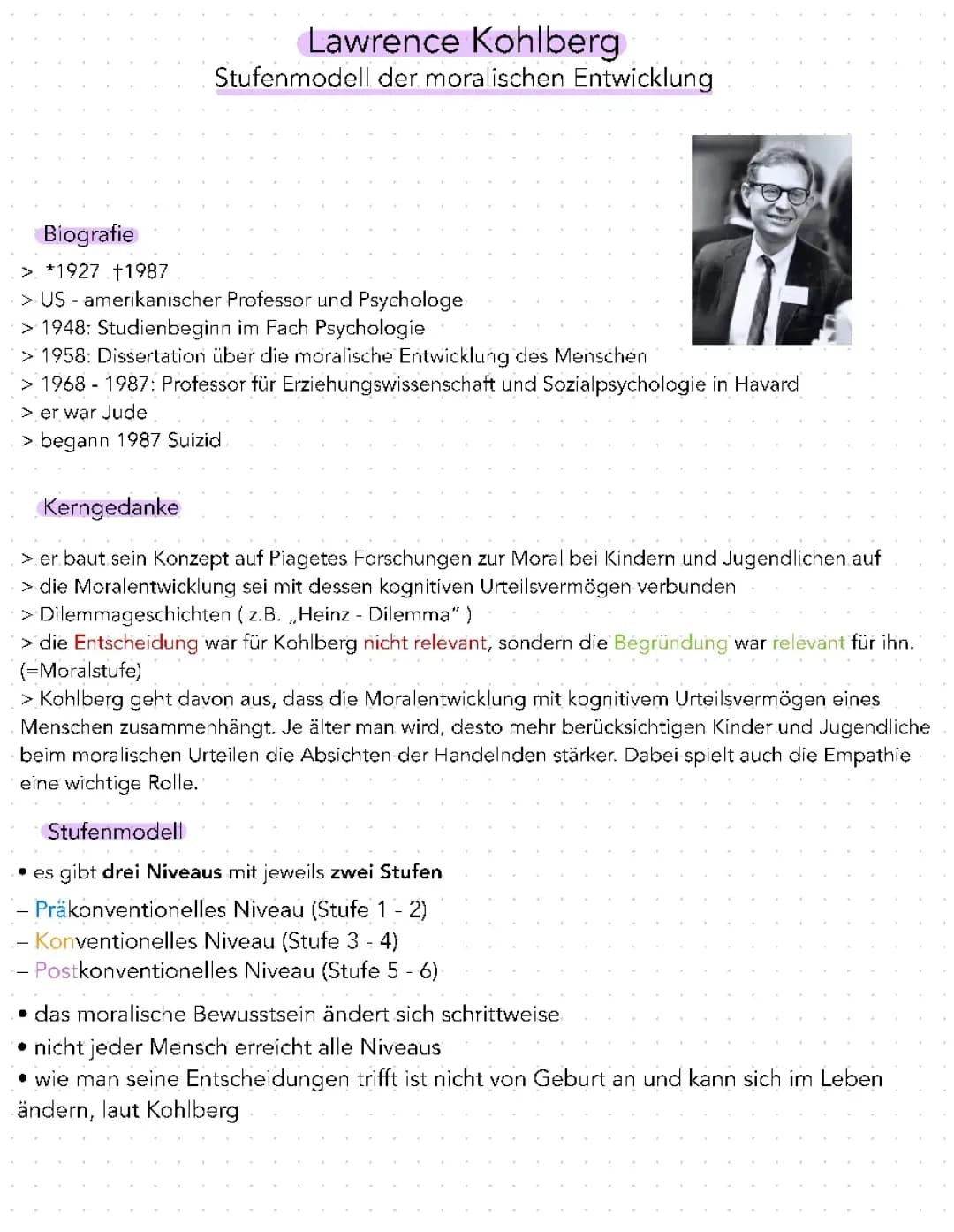 Kohlbergs Stufenmodell einfach erklärt: PDF, Beispiele und Materialien