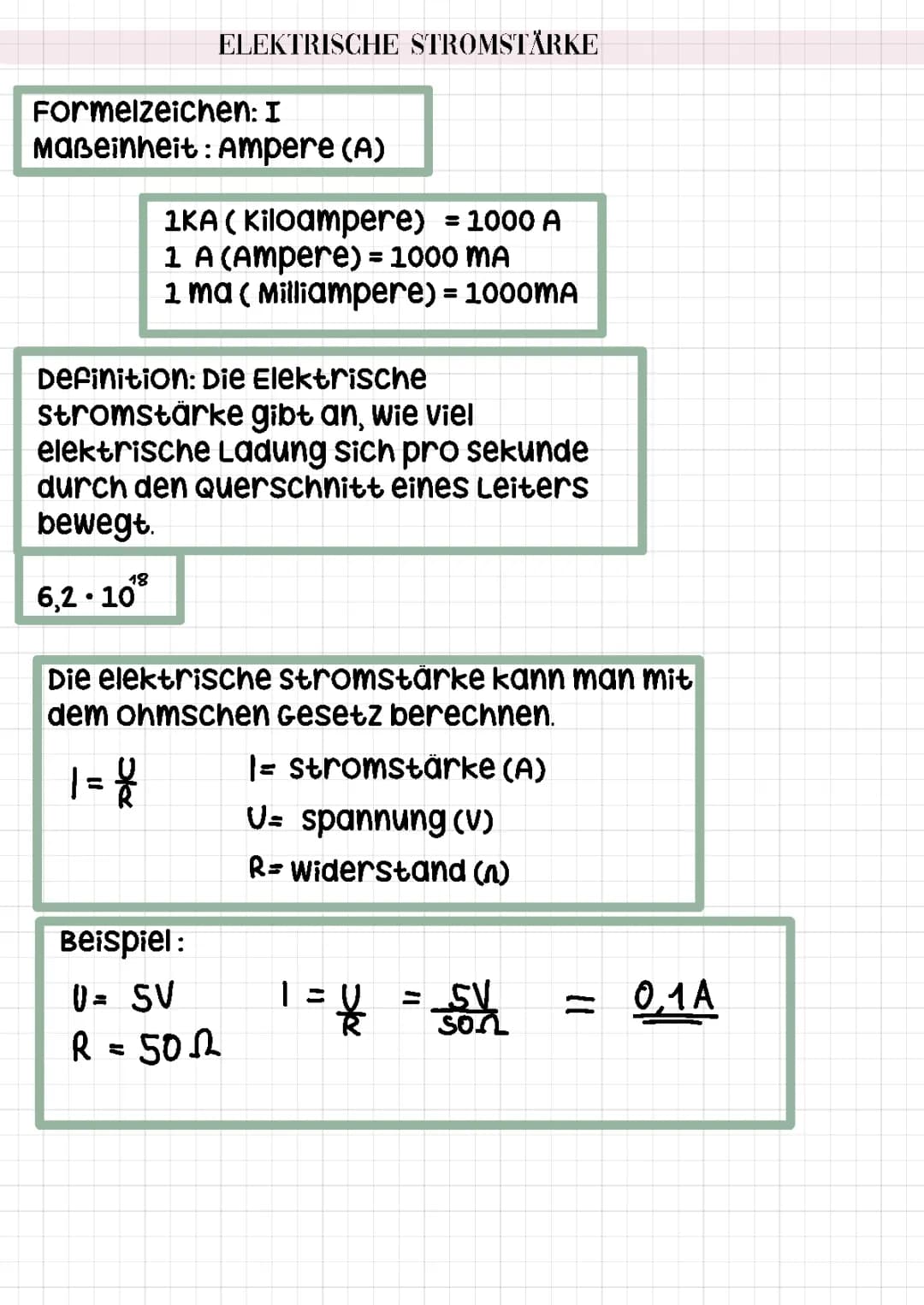 Elektrische Stromstärke 