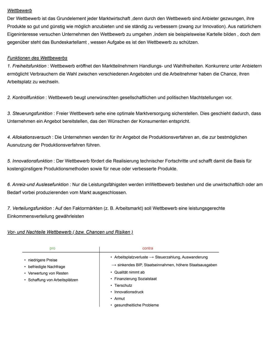 Wettbewerb
Der Wettbewerb ist das Grundelement jeder Marktwirtschaft,denn durch den Wettbewerb sind Anbieter gezwungen, ihre
Produkte so gut