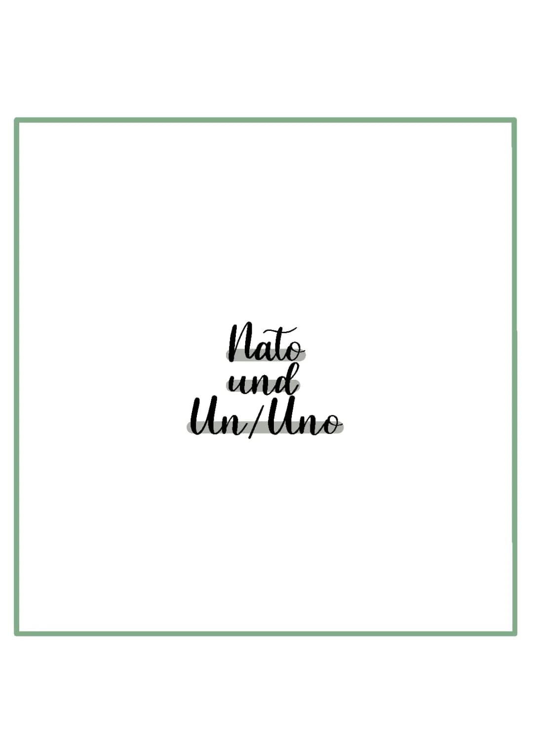 NATO/ UNO