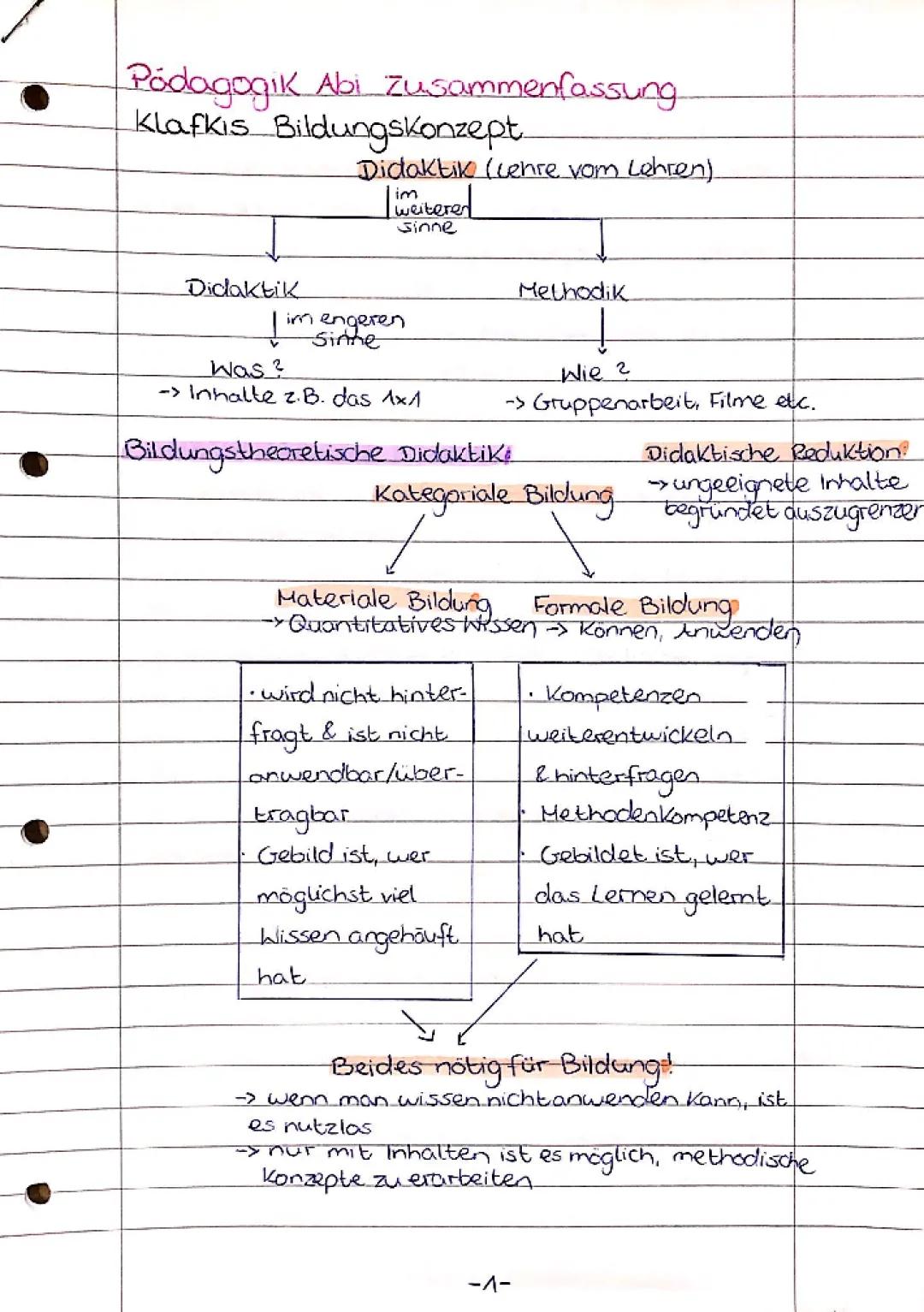 Klafki Bildungstheorie und Kritisch-konstruktive Didaktik einfach erklärt