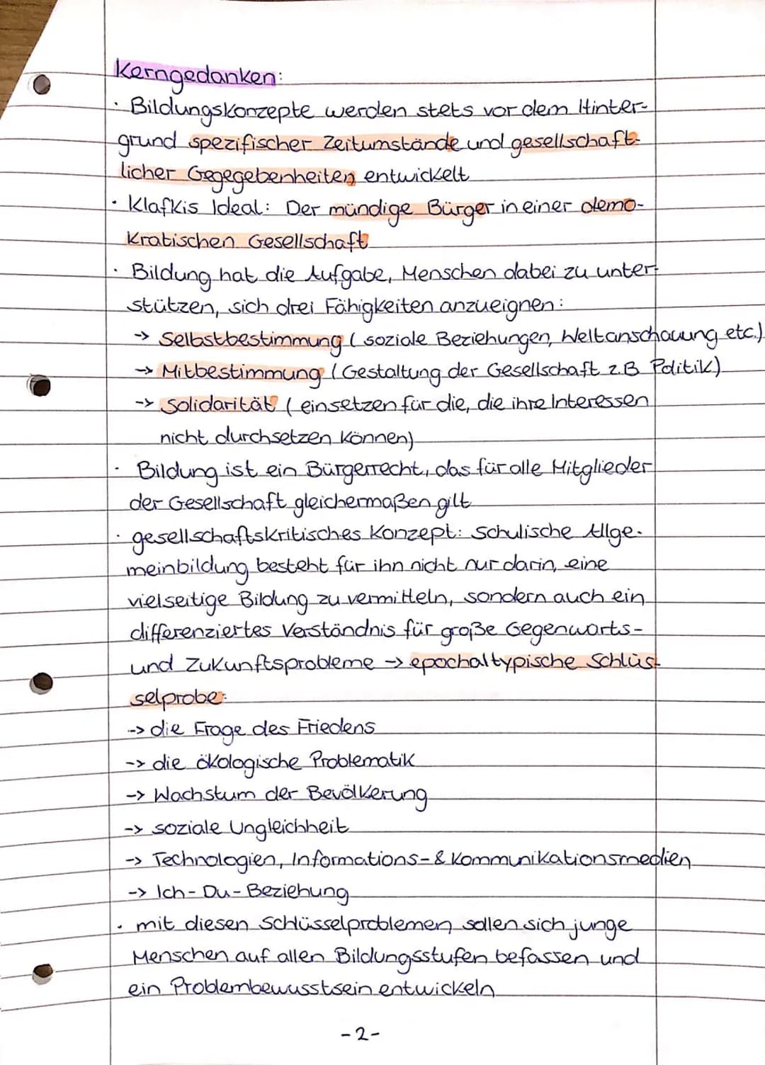 Pódagogik Abi Zusammenfassung.
Klafkis Bildungskonzept.
Didaktik (Lehre vom Lehren).
im
weiteren
Sinne
Didaktik
↓
im engeren
Sinhe
Was ?
-> 