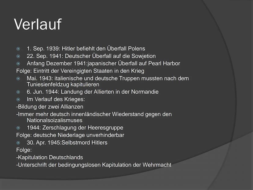 ,,Der Untergang Hitlers"
2. WELTKRIEG (1939-1945)
4 Inhaltsverzeichnis
Grund des Ausbruches
Die Allianzen
Das Ende Deutschlands
Verlauf Verl