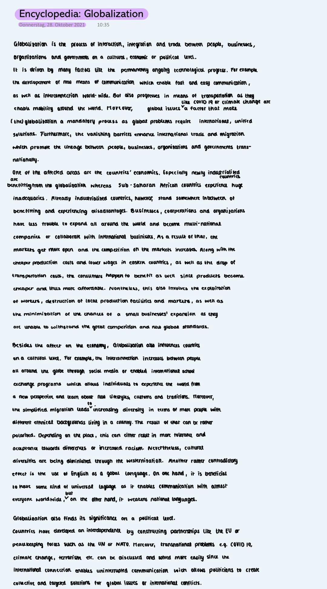 Encyclopedia: Globalization
Donnerstag, 28. Oktober 2021 10:35
Globalization is the process of interaction, integration and trade between pe