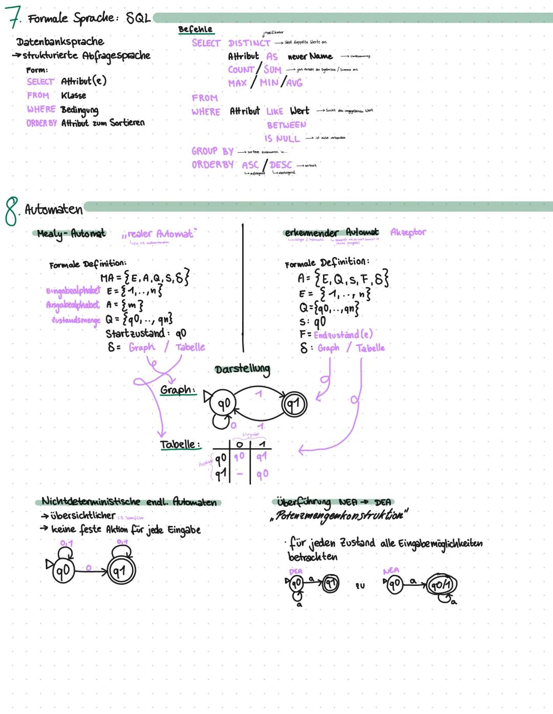  # Info Lernzettel
_„Die Wissenschaft der Verarbeitung von Informationen“_

# Daten & Strukturierung
*   objekte & Klassen
    *   Objekt-/k