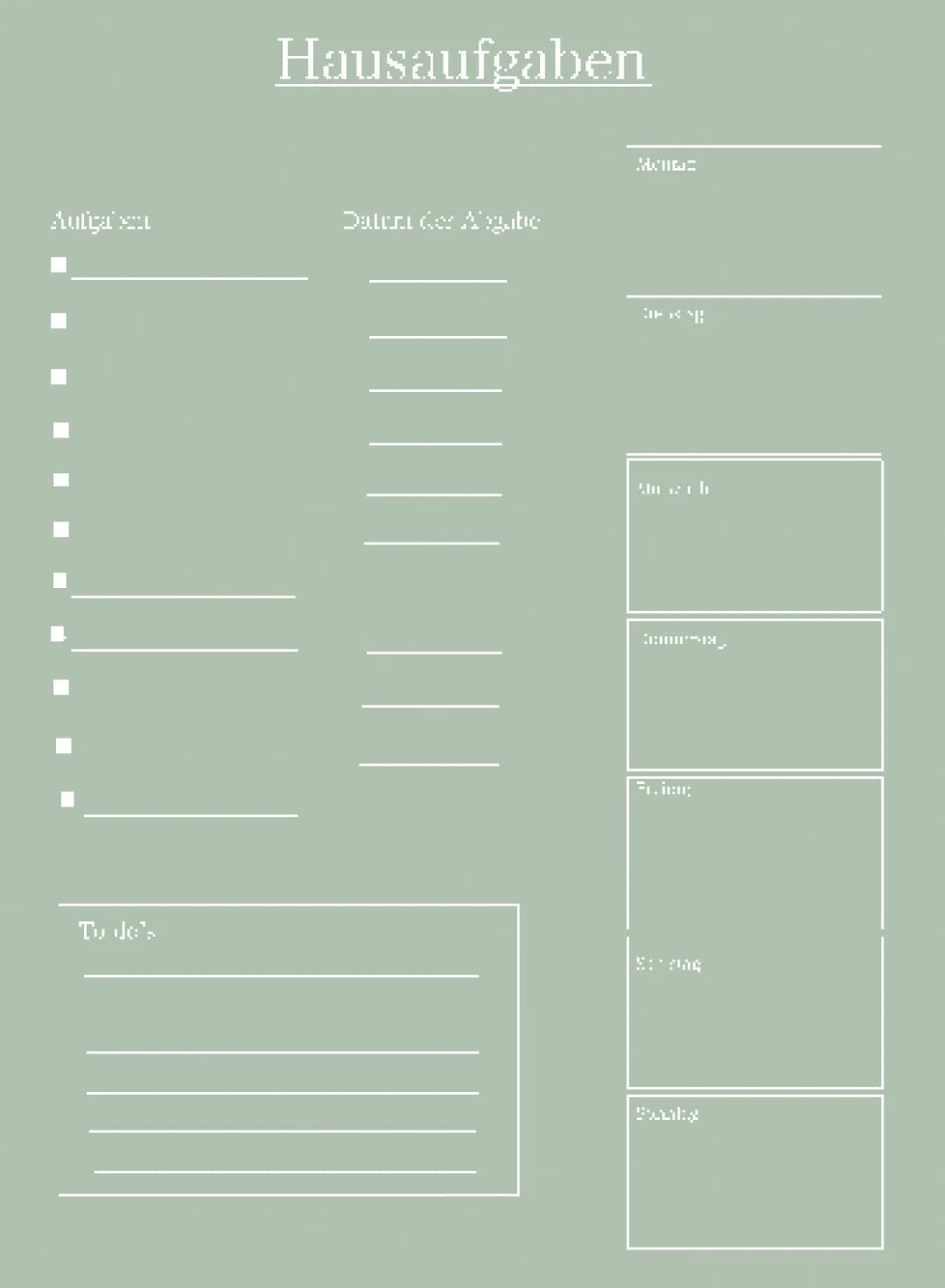 Hausaufgaben Planer App - PDF Vorlagen & Zeitmanagement für Schüler