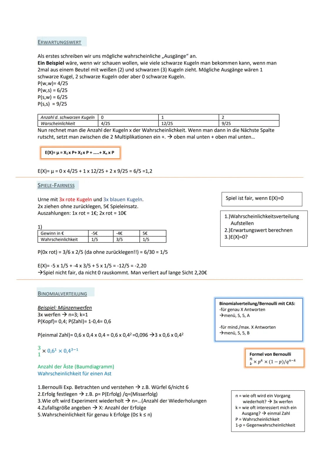 Lernzettel: Stochastik
Statistik
Wir erheben Daten: 60sek schätzen
Zeit (Sek.)
Absolute
Häufigkeit (H)
Relative
Häufigkeit (h)
Mittelwerte
4