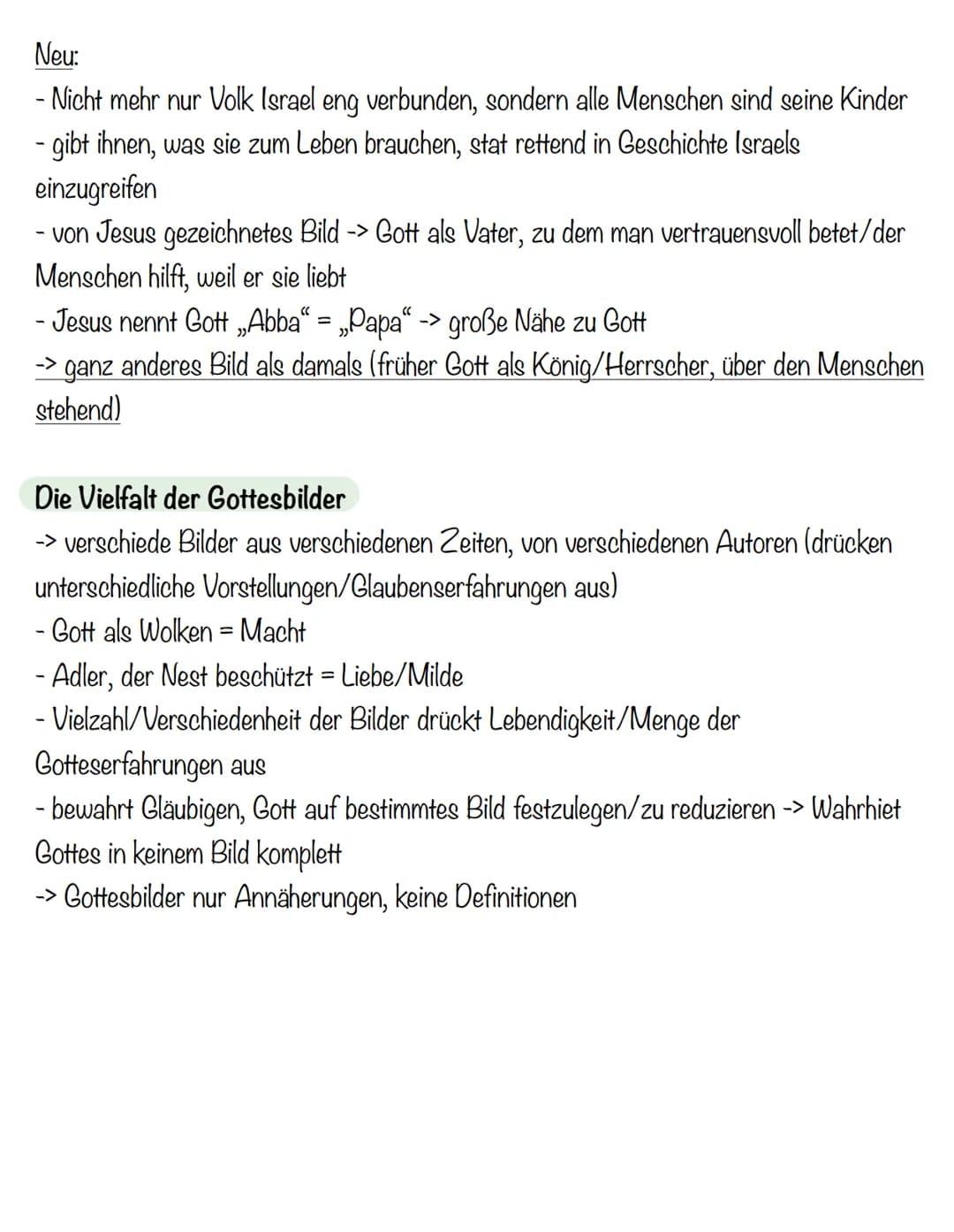 1. Gottesbilder
Die Vielfalt biblischer Gottesbilder
- einerseits Verbot in der Bibel, sich von Gott Bild/Gleichnis zu machen
- andererseits