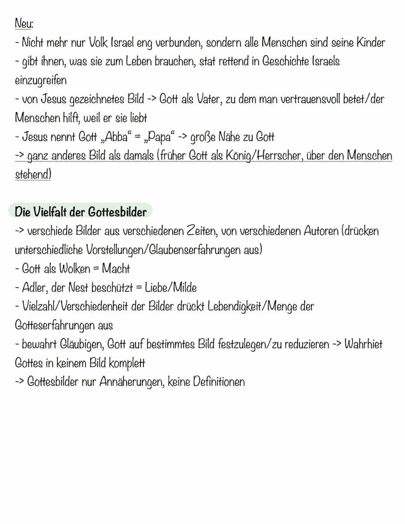 1. Gottesbilder
Die Vielfalt biblischer Gottesbilder
- einerseits Verbot in der Bibel, sich von Gott Bild/Gleichnis zu machen
- andererseits