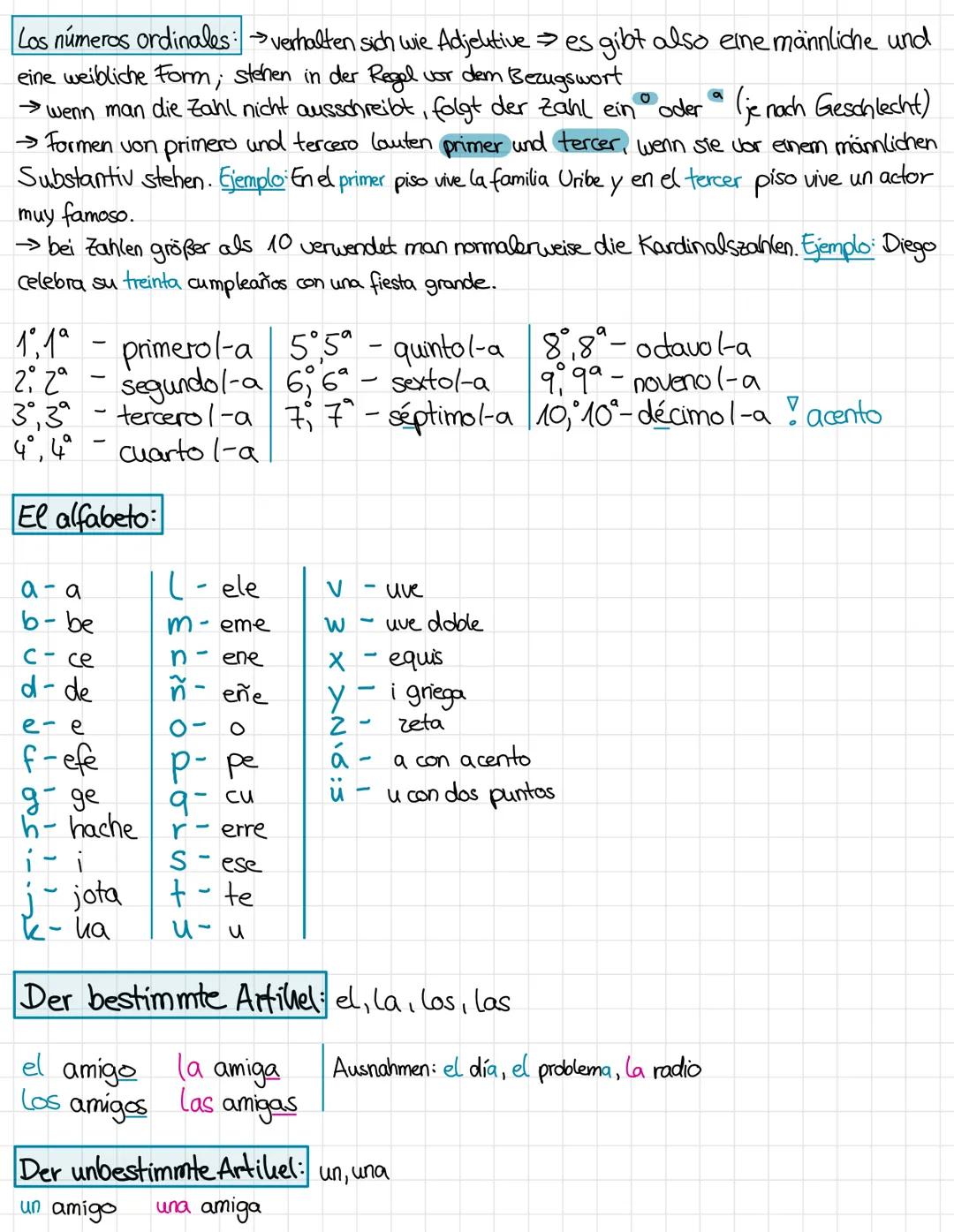 # Spanisch

Inhalt: 1. Hörverstehen ankreuzen, wahr / falsch + verbessern, Infos notieren/Fragen beant -
worten, Zahlen (0-100)

2.Grammatik