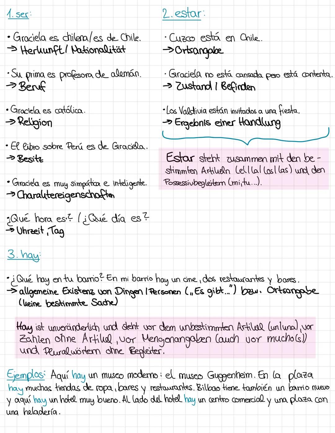 # Spanisch

Inhalt: 1. Hörverstehen ankreuzen, wahr / falsch + verbessern, Infos notieren/Fragen beant -
worten, Zahlen (0-100)

2.Grammatik