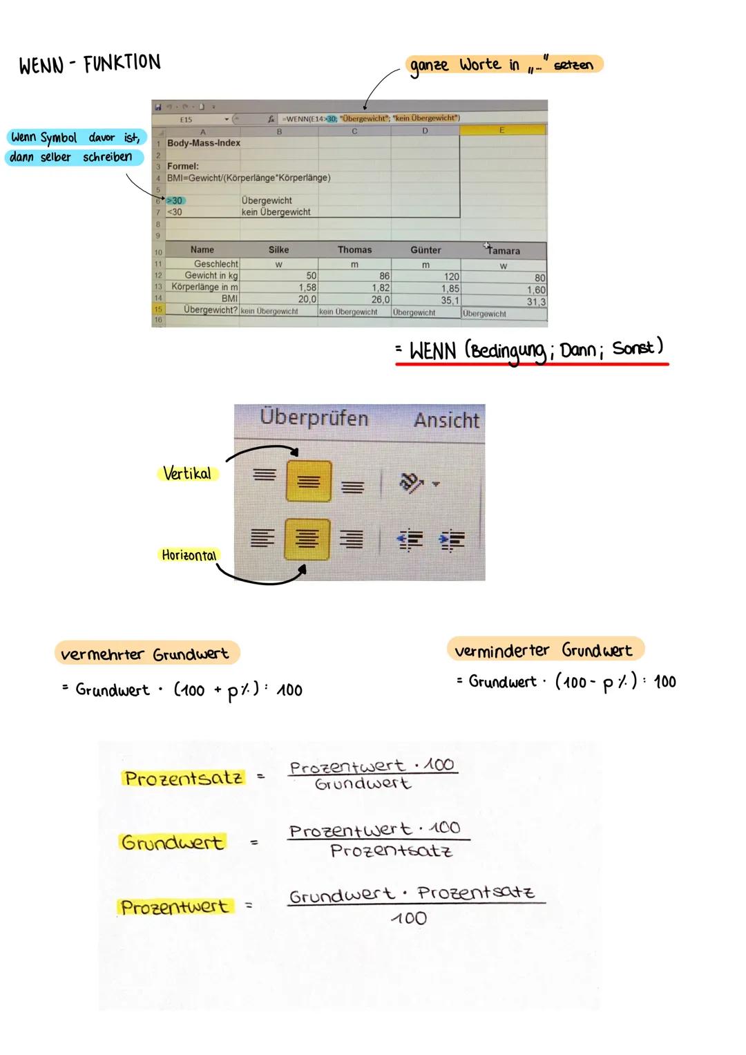 # Informatik

## WENN FUNKTION

= WENN (Bedingung ; Dann ; Sonst)

## SVERWEIS

= SVERWEIS (Suchkriterium; Matrix; Spaltenindex)

vermehrter