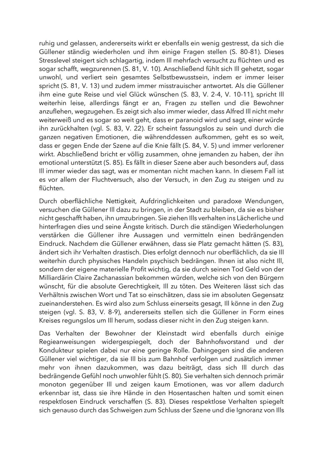 Szenenanalyse 2. Akt, Seite 80-85
In der letzten Szene des zweiten Aktes, aus der tragischen Komödie "Der Besuch
der alten Dame", welches vo