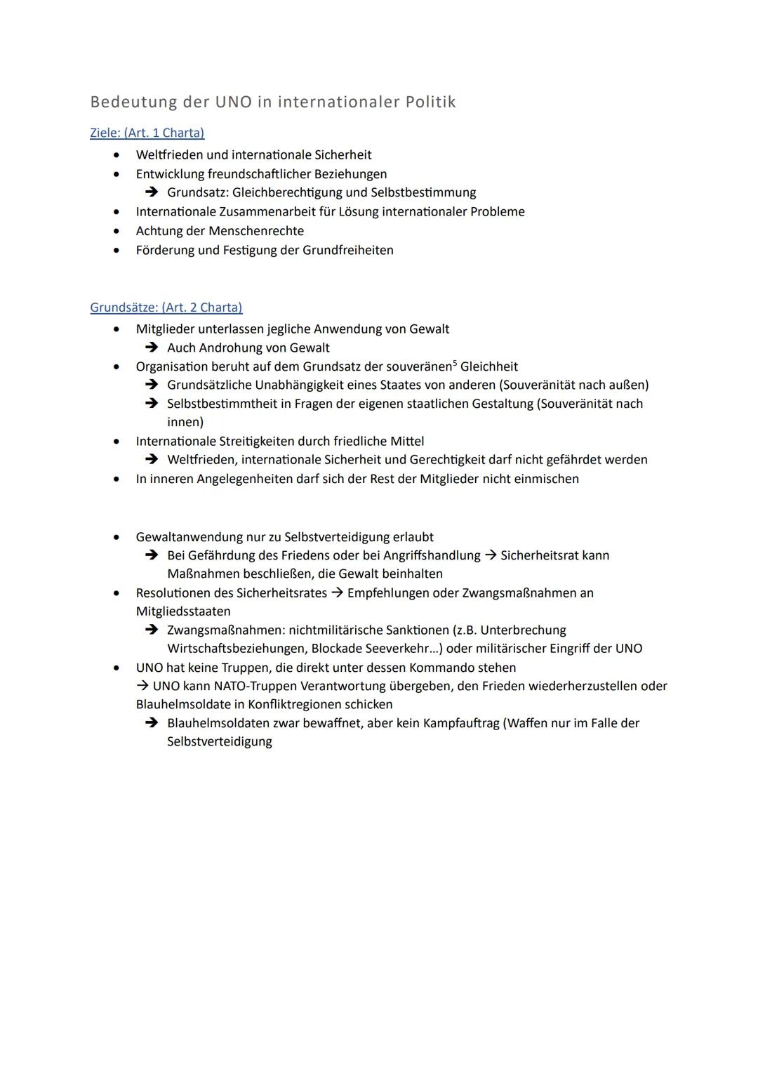 # Globale Strukturen und Prozesse

1. Internationale Friedens- und Sicherheitspolitik
2. Beitrag der UN zur Konfliktbewältigung und Friedens