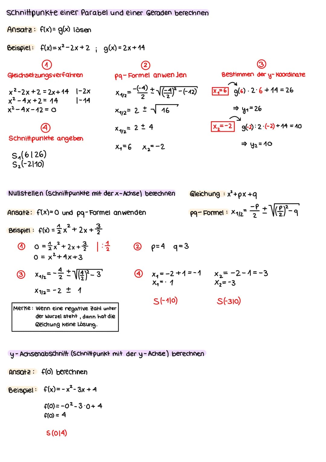 QUADRATISCHE FUNKTIONEN
Funktionsgleichung aus drei Punkten / aus dem Scheitelpunkt und einem weiteren
Punkt berechnen
Ansatz: f(x) = ax² +b