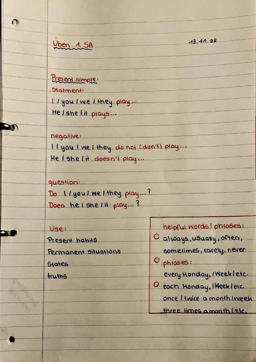 Gegenüberstellung: Present Simple und Present Continuous