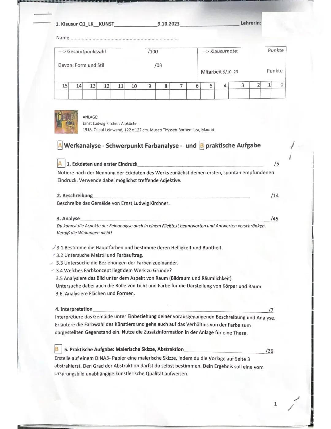 LK Klausur, Q1 Abstrakte Werkanalyse   
