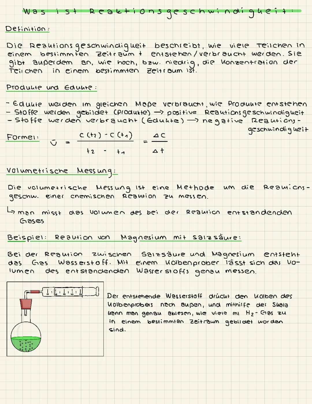 Reaktionsgeschwindigkeit + Faktoren