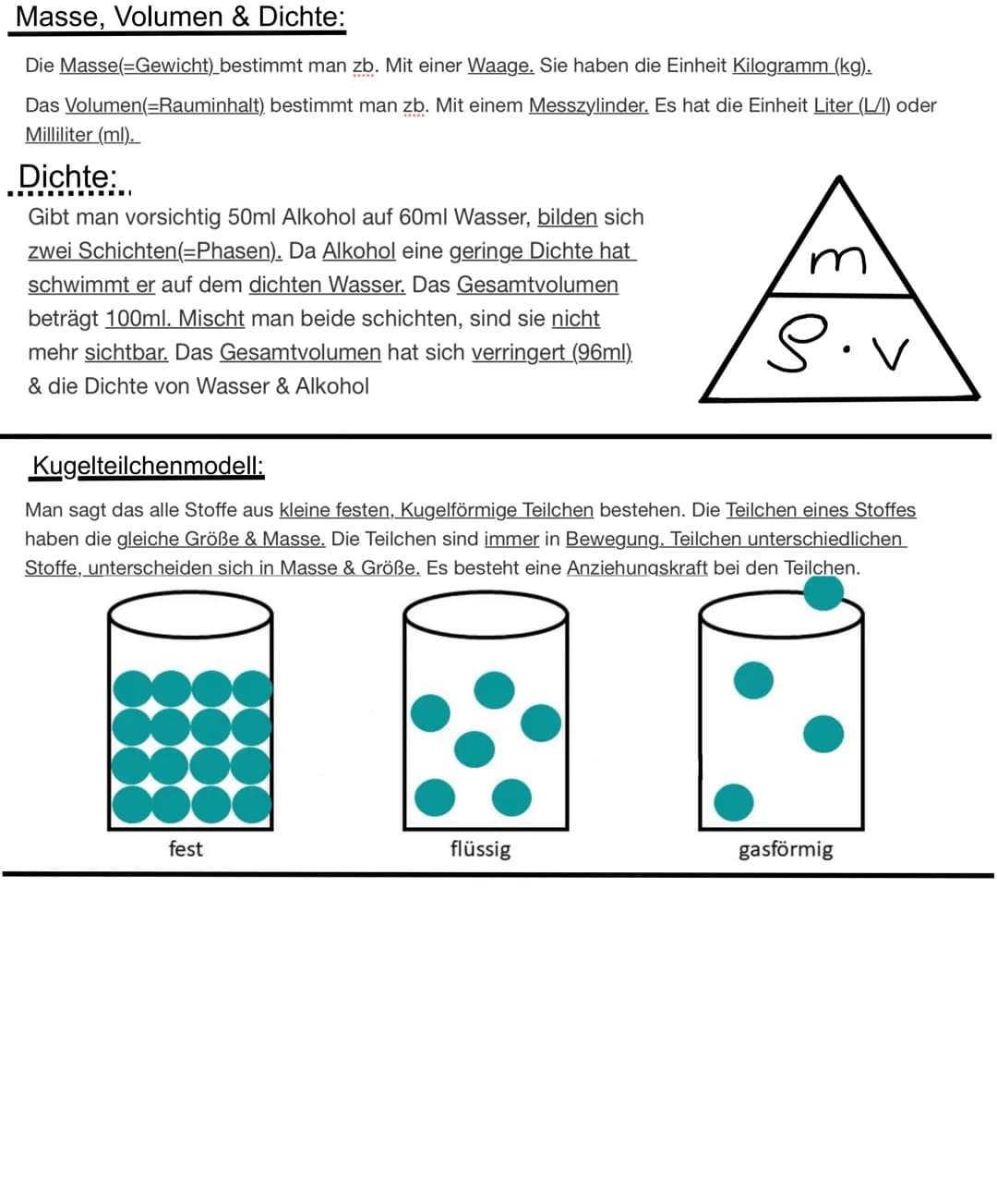 Stoffeigenschaften:
Aggregatzustand
Geruch
Viskasität
Dichte
Messbar
Sinne
Temperatur
Stoffe
Aussehen
Aggregatzustand & Gemische:
Wasser kom