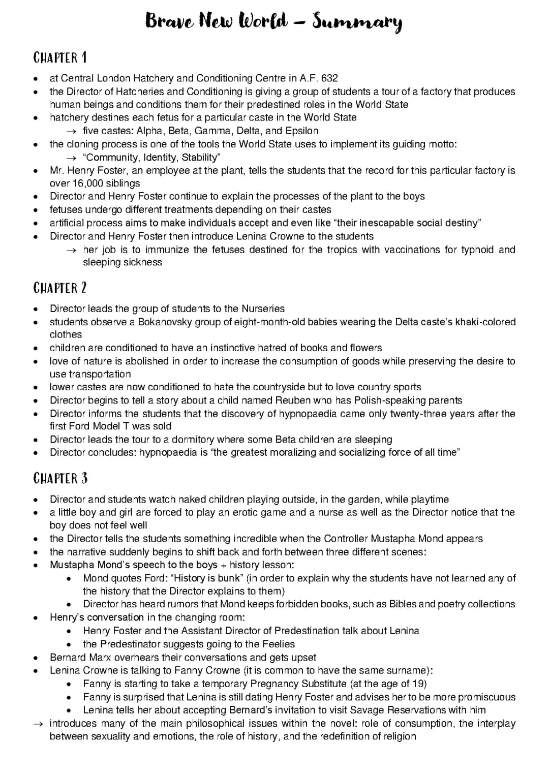 Brave New World Summary