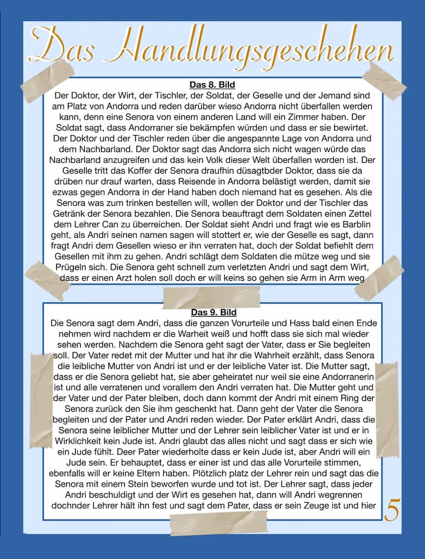 Andorra
Name:
Lesetagebuch
Klasse:
von
Lehrer:
Max Frisch Das Inhaltsverzeichnis
Der Autor.
Das Thema des Buches...
Das Handlungsgeschehen..