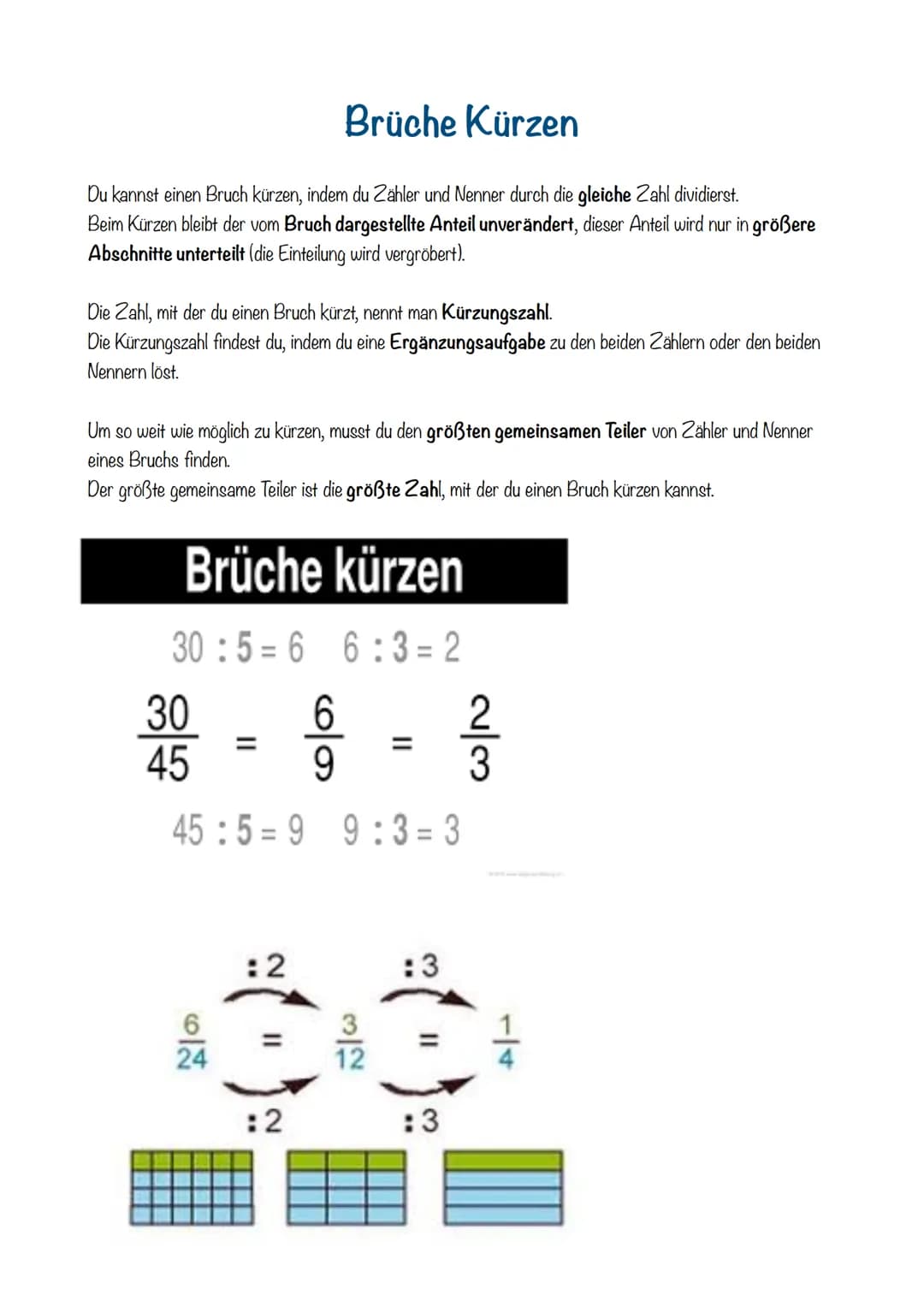 Multiplizieren:
Bei der Multiplikation von Brüchen ist dies interessant:
Zähler wird mit Zähler multipliziert.
Nenner wird mit Nenner multip