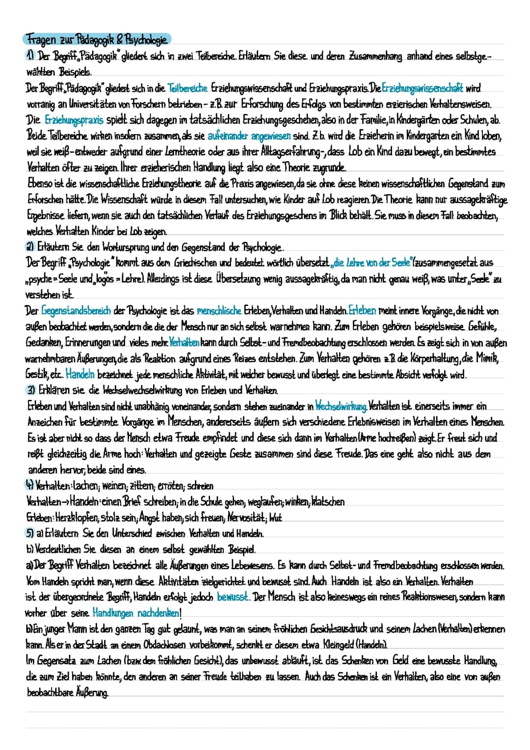 Fallbeispiele Pädagogik und Psychologie mit Lösungen und Analysen