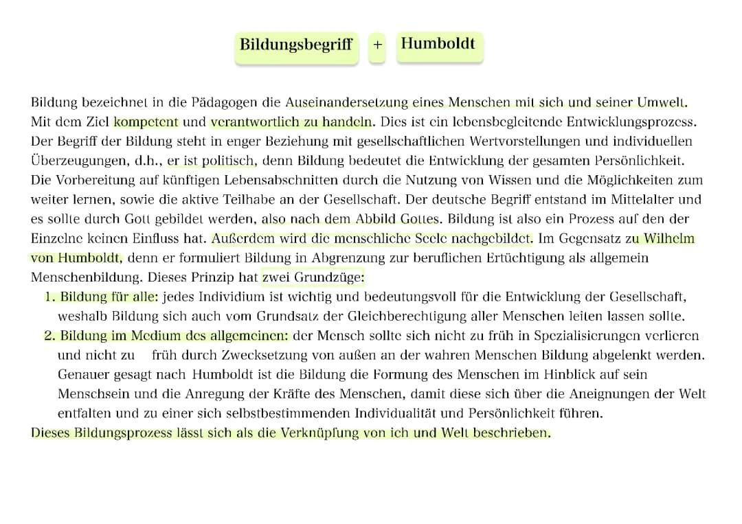 Bildung im Mittelalter und Humboldts Theorie einfach erklärt