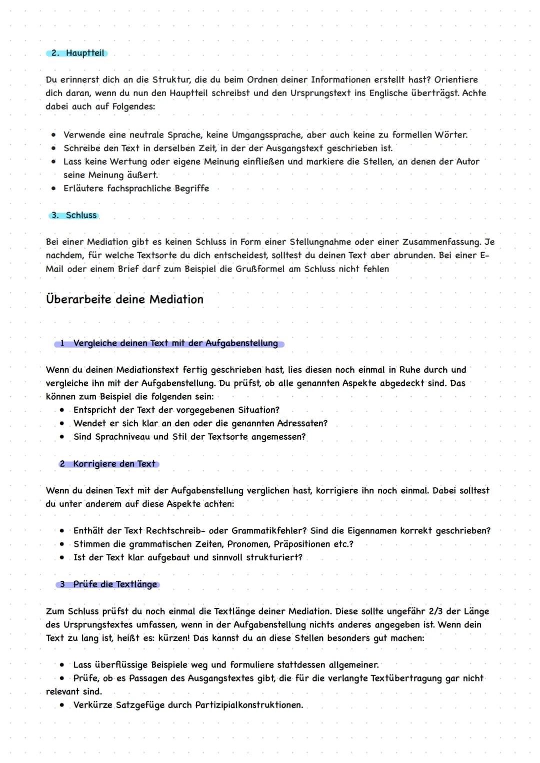 How to write a Mediation
Bereite deinen Text vor
1 Verschaffe dir einen inhaltlichen Überblick
Zunächst verschaffst du dir einen Überblick ü