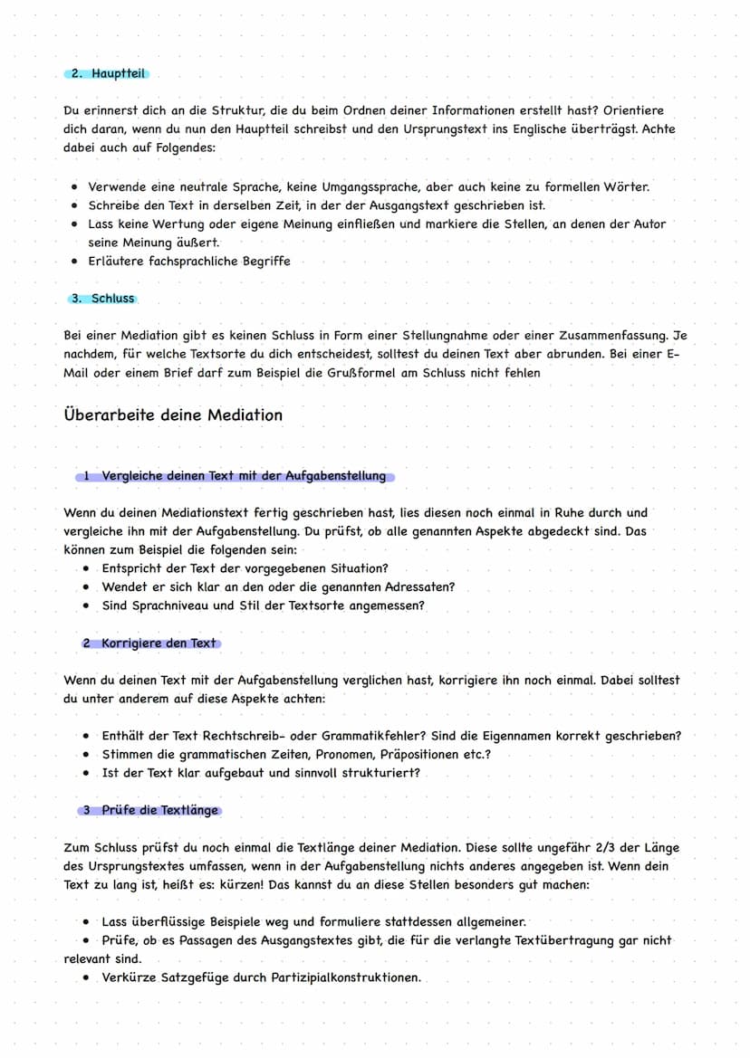 How to write a Mediation
Bereite deinen Text vor
1 Verschaffe dir einen inhaltlichen Überblick
Zunächst verschaffst du dir einen Überblick ü