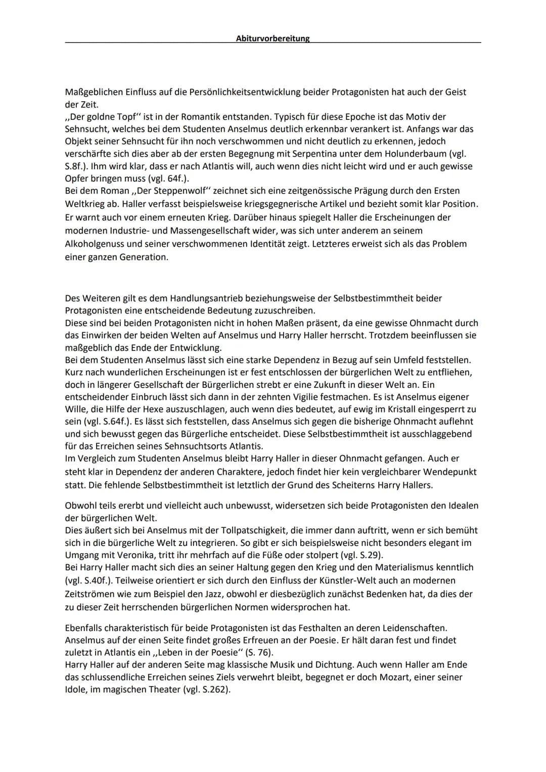 Abiturvorbereitung
Literarische Erörterung zweier Texte (Werkvergleich)
Außentext:
,,Was du bist, hängt maßgeblich von drei Faktoren ab: Was