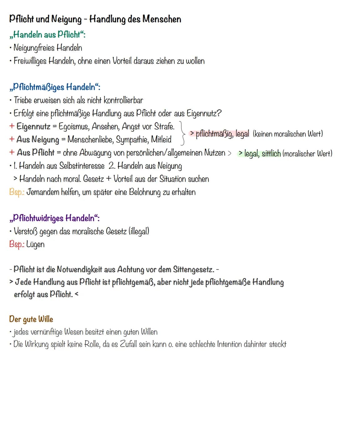 Deontologische
Ethik Immanuel Kant
Deontologische Ethik = Wirkung hinter all dem Handeln (Ergebnis bei Kant egal)
Welches Verhalten ist mora