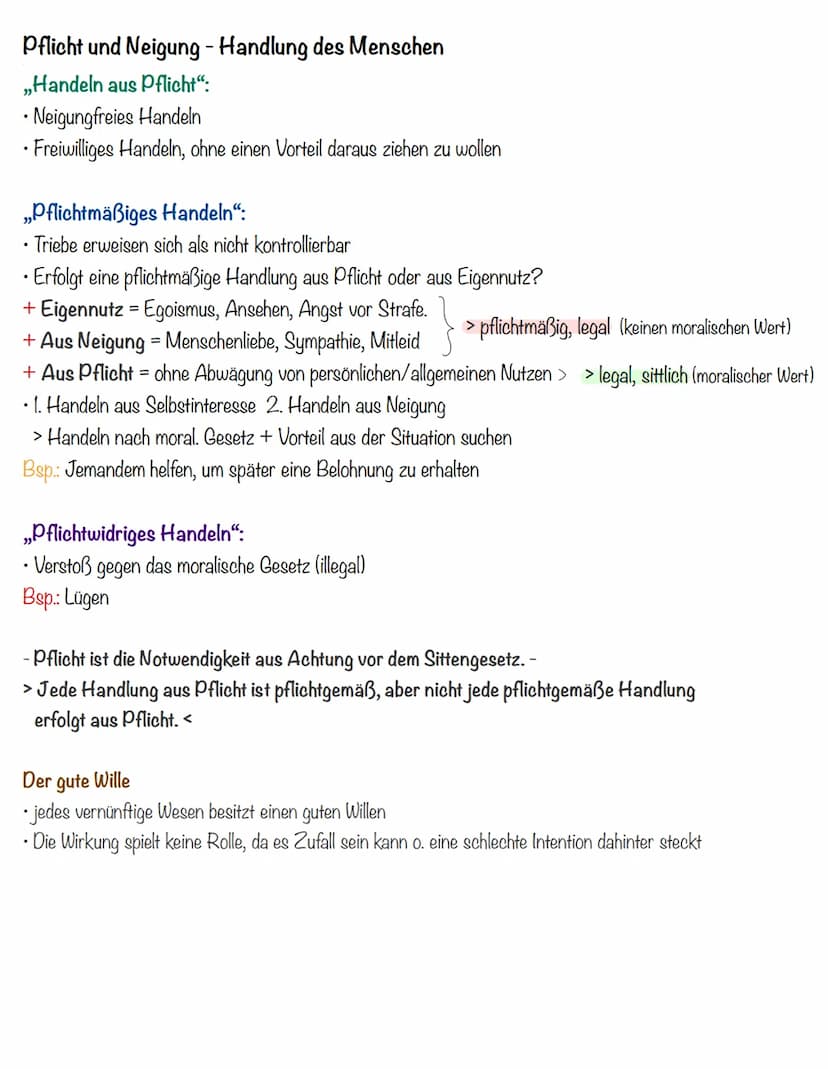 Deontologische
Ethik Immanuel Kant
Deontologische Ethik = Wirkung hinter all dem Handeln (Ergebnis bei Kant egal)
Welches Verhalten ist mora