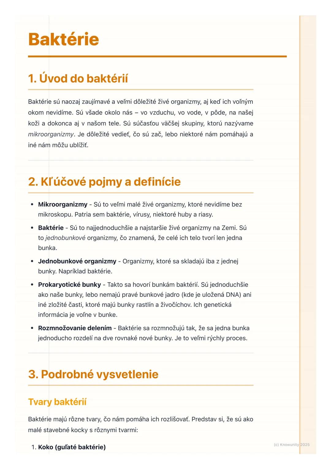 # Baktérie

## 1. Úvod do baktérií

Baktérie sú naozaj zaujímavé a veľmi dôležité živé organizmy, aj keď ich voľným
okom nevidíme. Sú všade 