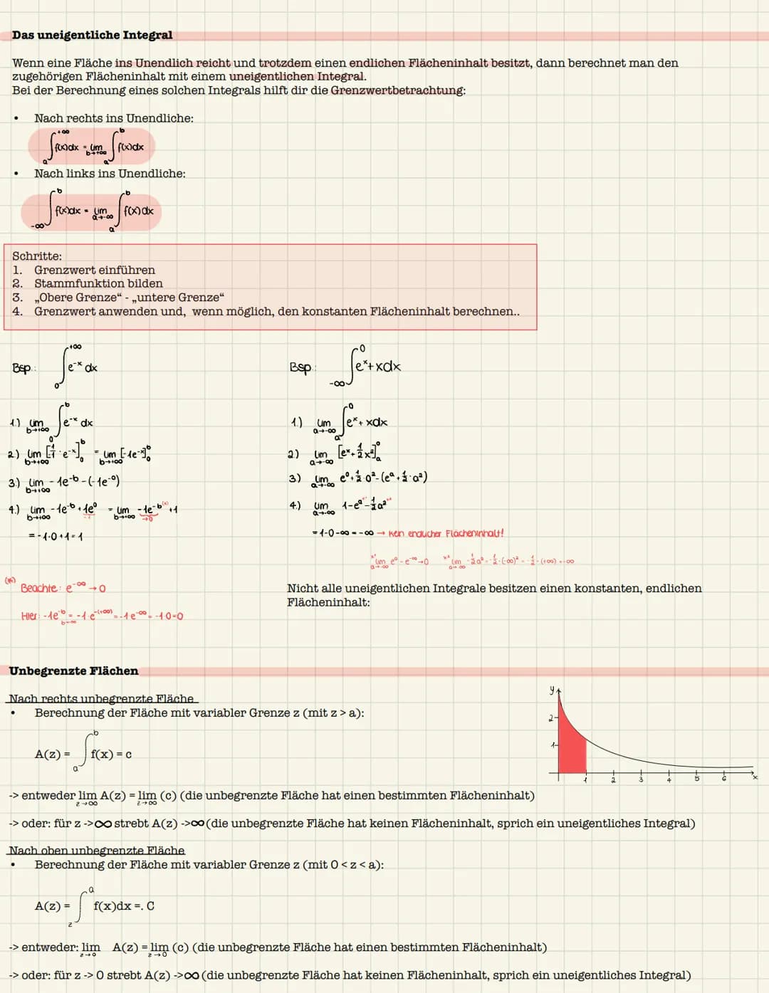 Das Integral und orientierter Flächeninhalt
Definition:
Eine Funktion f heißt integrierbar im Intervall [a;b], wenn die Annäherung durch Rec