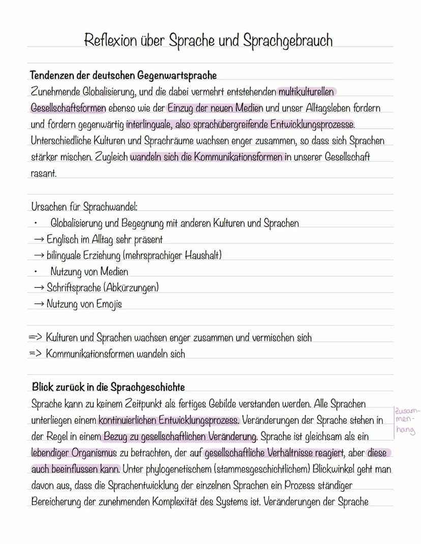 ΝΟΤΕΒΟΟΚ Reflexion über Sprache und Sprachgebrauch
Tendenzen der deutschen Gegenwartsprache
Zunehmende Globalisierung, und die dabei vermehr