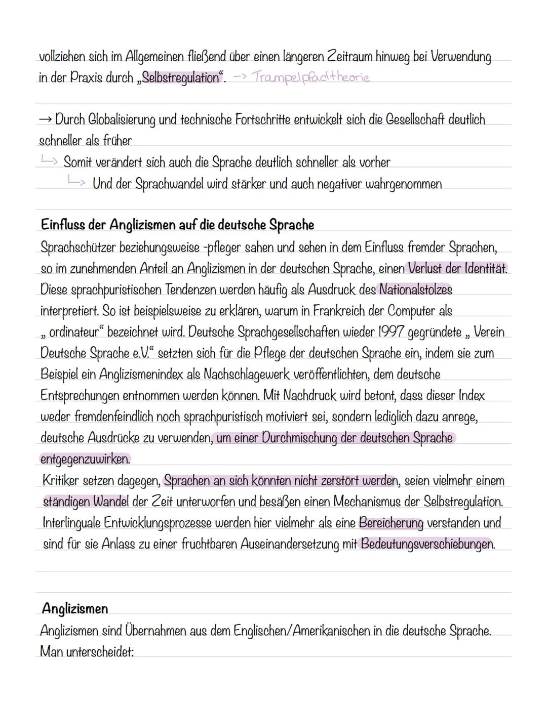 ΝΟΤΕΒΟΟΚ Reflexion über Sprache und Sprachgebrauch
Tendenzen der deutschen Gegenwartsprache
Zunehmende Globalisierung, und die dabei vermehr