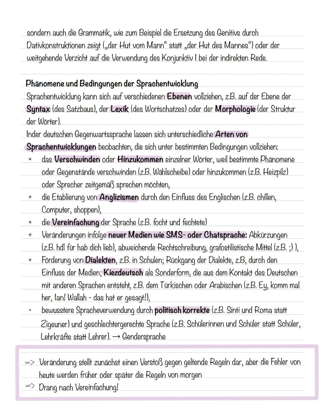 ΝΟΤΕΒΟΟΚ Reflexion über Sprache und Sprachgebrauch
Tendenzen der deutschen Gegenwartsprache
Zunehmende Globalisierung, und die dabei vermehr